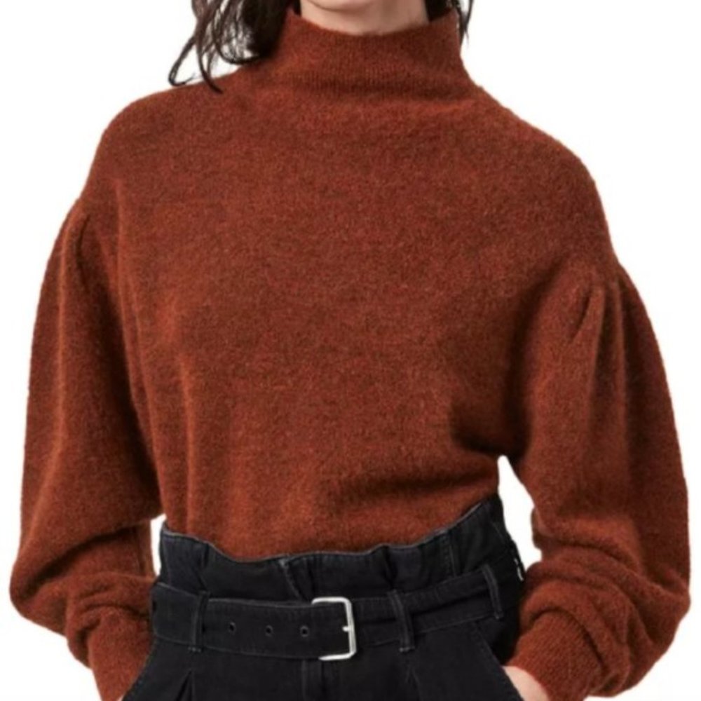 All Saints Vika Puff Sleeve Turtleneck Sweater